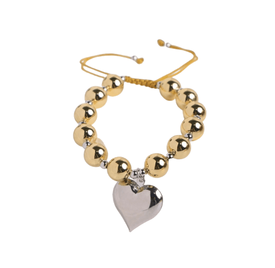 Pulsera corazón plateado