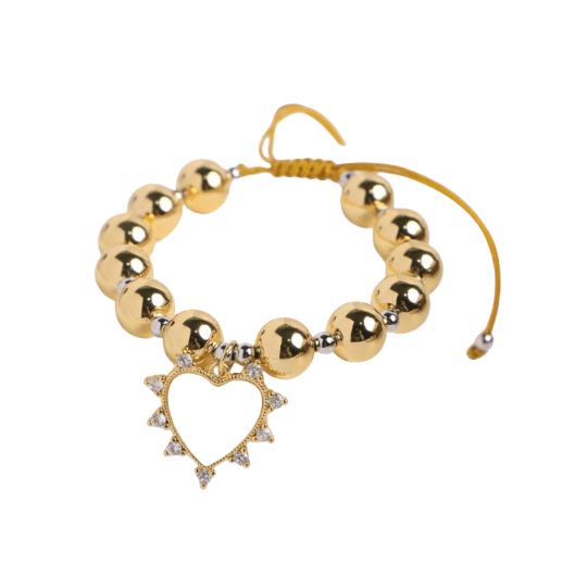 Pulsera corazón nacarado